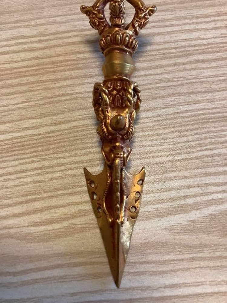 Amazon.co.jp: 《 チベット密教 》 プルパ 金メッキ 龍 金剛杵